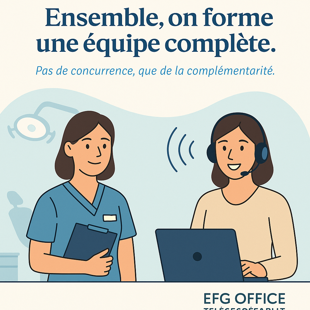 Notre meilleure alliée ? L’assistante dentaire ou la secrétaire médicale sur place !